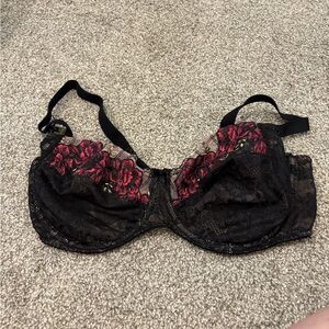 Prima Donna Black and Pink Lace Bra